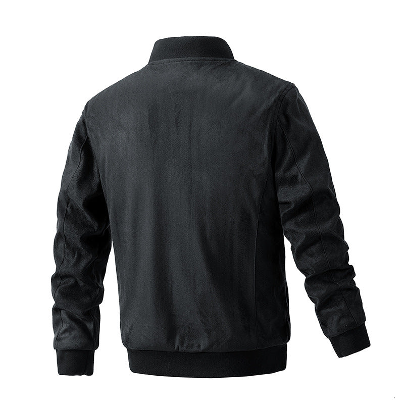 Suede Stand Collar Men's Jacket