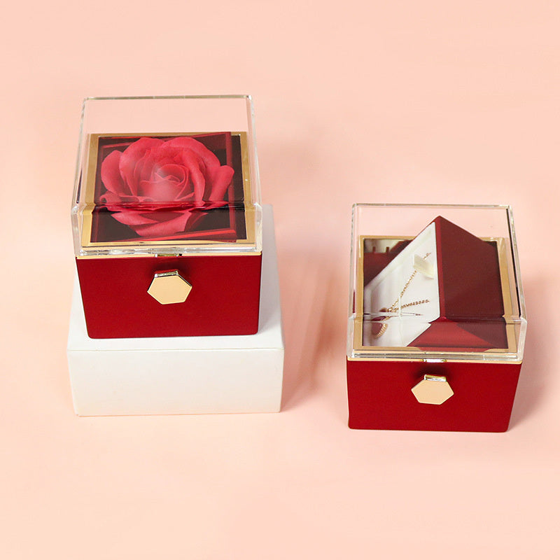 Rotating Rose Jewelry Box  Valentine's Day Gift For Women