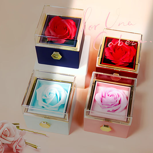 Rotating Rose Jewelry Box  Valentine's Day Gift For Women