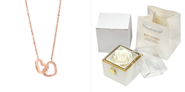 Rotating Rose Jewelry Box  Valentine's Day Gift For Women