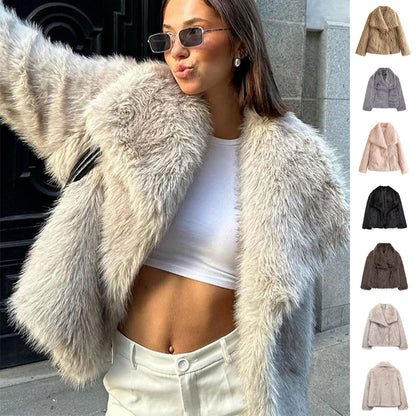 Winter Plush Coat Womens Clothing