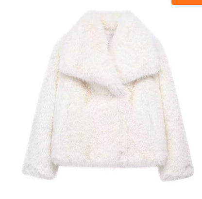 Winter Plush Coat Womens Clothing