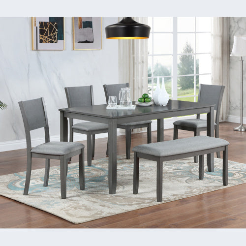 6 Piece Gray Kitchen Dining Set