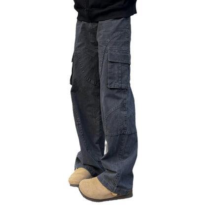 Retro Straight Loose Cargo Pants Wide Leg