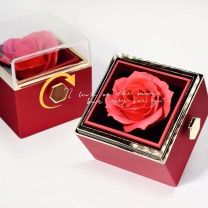 Rotating Rose Jewelry Box  Valentine's Day Gift For Women