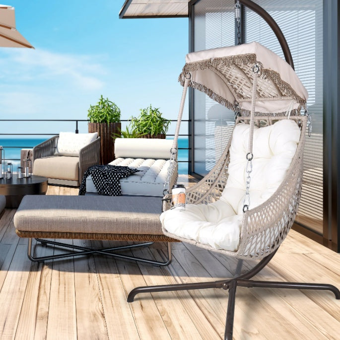 Indoor And Outdoor Swing Egg Chair With Stand