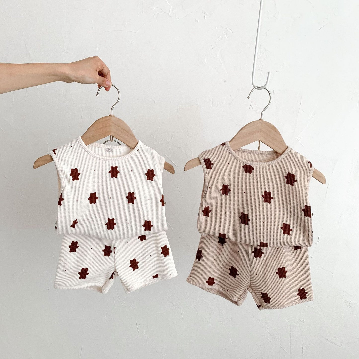 Two-piece Cotton Baby Bear Printing Suit