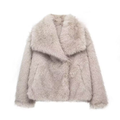 Winter Plush Coat Womens Clothing